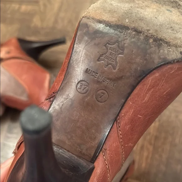 Diesel Brown Tan Leather & Suede Women's Boots size 37 - Picture 5 of 7